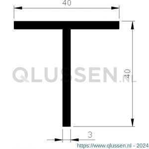 AluArt T-profiel 40x40x3 mm L 5000 mm aluminium onbewerkt AL093208