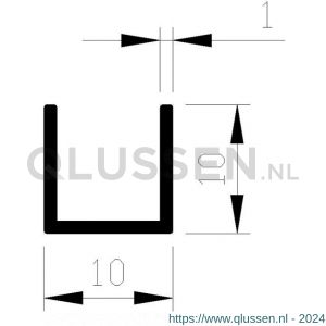 AluArt U-profiel 10x10x10x1 mm L 5000 mm aluminium onbewerkt AL093300