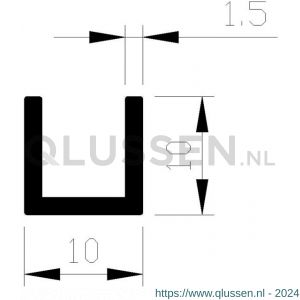 AluArt U-profiel 10x10x10x1,5 mm L 5000 mm aluminium onbewerkt AL093301