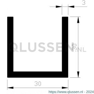 AluArt U-profiel 30x30x30x3 mm L 5000 mm aluminium onbewerkt AL093315