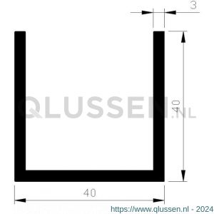 AluArt U-profiel 40x40x40x3 mm L 5000 mm aluminium onbewerkt AL093332