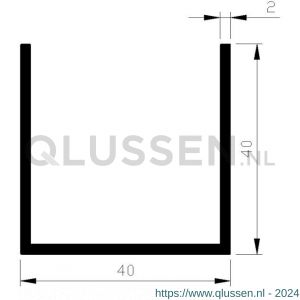 AluArt U-profiel 40x40x40x2 mm L 5000 mm aluminium onbewerkt AL093340