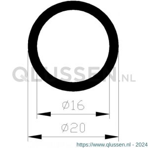 AluArt buis rond 20x16 mm L 5000 mm aluminium geanodiseerd AL095603