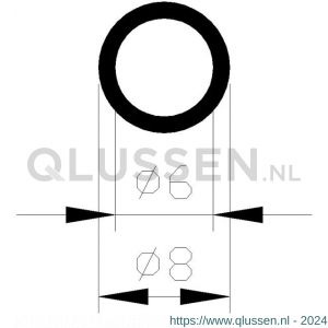 AluArt buis rond 8x6 mm L 6000 mm aluminium geanodiseerd AL095624