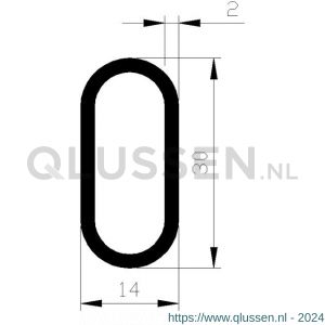 AluArt buis ovaal 30 mm F2 geelkleurig L 2000 mm set 3 stuks 8713329948428 aluminium geanodiseerd AL222701