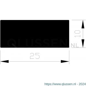 AluArt platstaf 25x10 mm L 3000 mm per 2 stuks aluminium onbewerkt AL098024