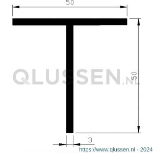 AluArt T-profiel 50x50x3 mm L 6000 mm aluminium onbewerkt AL096210