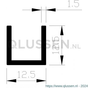 AluArt U-profiel 12,5x12,5x12,5x1,5 mm L 6000 mm aluminium onbewerkt AL096303