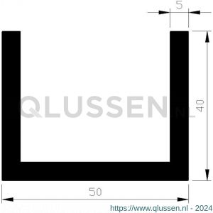 AluArt U-profiel 40x50x40x5 mm L 3000 mm per 2 stuks aluminium onbewerkt AL098319