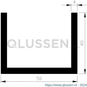 AluArt U-profiel 40x50x40x4 mm L 3000 mm per 2 stuks aluminium onbewerkt AL098338