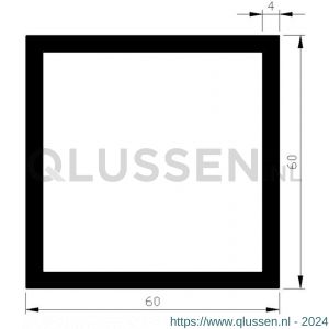 AluArt vierkante buis 60x60x4 mm L 6000 mm aluminium onbewerkt AL096411