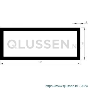 AluArt rechthoekige buis 100x40x4 mm L 3000 mm per 2 stuks aluminium onbewerkt AL098509