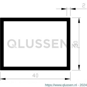 AluArt rechthoekige buis 40x30x2 mm L 6000 mm aluminium onbewerkt AL096517