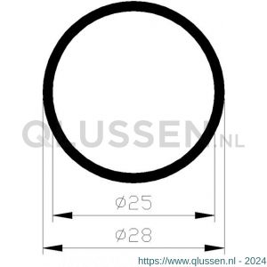 AluArt ronde buis 28x25 mm L 6000 mm aluminium onbewerkt AL096605