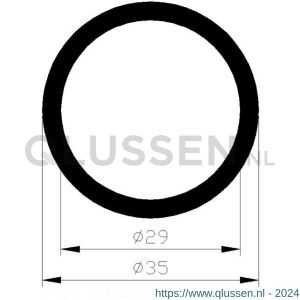 AluArt ronde buis 35x29 mm L 3000 mm per 2 stuks aluminium onbewerkt AL098612