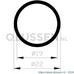 AluArt ronde buis 22x19 mm L 3000 mm per 2 stuks aluminium onbewerkt AL098622