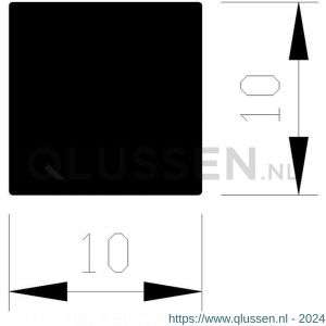 AluArt vierkant staf 15x15 mm L 6000 mm aluminium brute AL096802