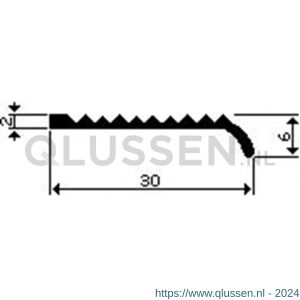 AluArt trapkant VOM3 30x6 mm L 1000 mm set 6 stuks 8713329938047 aluminium geanodiseerd goudkleurig AL221330