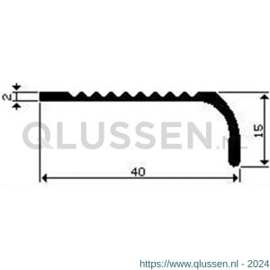 AluArt trapkant VOM3 40x15 mm L 1000 mm set 6 stuks 8713329938252 aluminium geanodiseerd goudkleurig AL221340