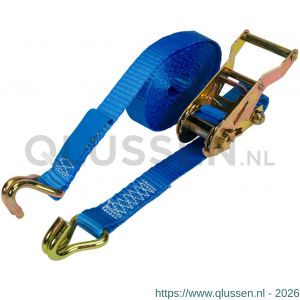Konvox spanband 25 mm ratel 909 haak 1002 5 m LC 750 daN blauw zakje