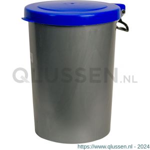 Gripline-A afvalcontainer kunststof 55 L grijs blauw deksel BAK00550-0001