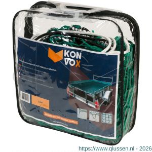 Konvox aanhangwagennet met hoeklussen en elastiek groen 200x300 cm LAZE1400-2195