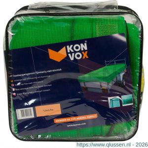 Konvox aanhangwagennet fijnmazig met elastiek 1,4x2,5 cm groen LAZE1400-2223