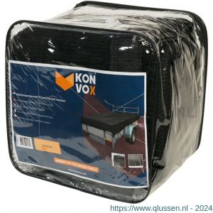 Konvox aanhangwagennet fijnmazig met elastiek 250x450 cm zwart LAZE1400-2239