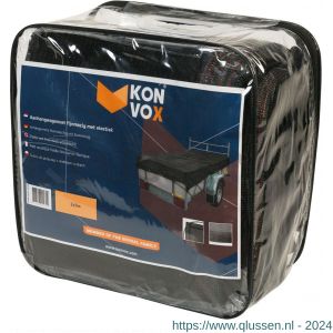 Konvox aanhangwagennet fijnmazig met elastiek 200x300 cm zwart LAZE1400-2230