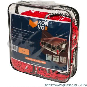 Konvox aanhangwagennet met hoeklussen en elastiek rood 200x300 cm LAZE1400-2191