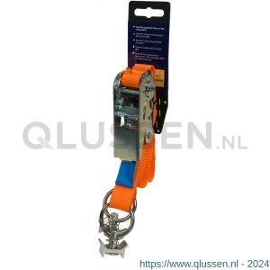 Konvox Smartlok Systeem spanband 25 mm ratel 906 fitting 5018 LC 400 daN 1 m oranje LAZE1001-0667