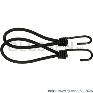 Konvox spanner met spinhaak 20 cm 6 mm koord zwart set 2 stuks LAZE1001-0758