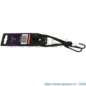 Konvox spanner met spinhaak 20 cm 6 mm koord zwart set 2 stuks LAZE1001-0758
