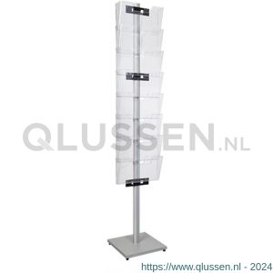 Nedco Display folderrek vloerdisplay met 8 folderhouders A4 landscape 24501190