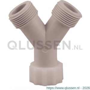 Nedco Y-stuk PVC aanvoer 2x 3/4 inch buitendraad-3/4 inch binnendraad nylon wit 60800600