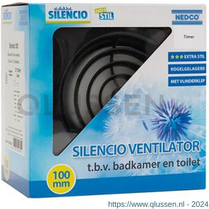 Silencio ventilator axiaal badkamer-toiletventilator Silencio 100T 61400601