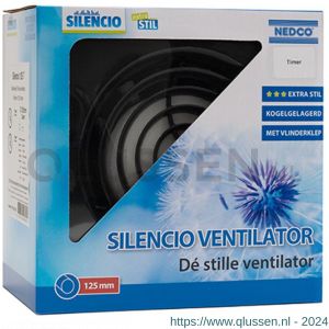 Silencio ventilator axiaal badkamer-toiletventilator Silencio 125T 61401201