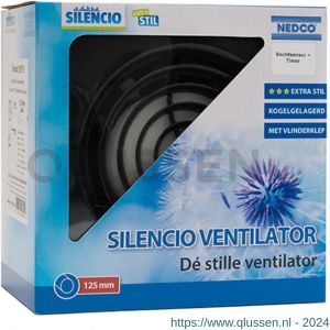 Silencio ventilator axiaal badkamer-toiletventilator Silencio 125TH 61401301