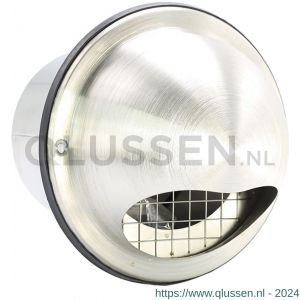 Nedco ventilatie RVS bolrooster diameter 100 mm met terugslagklep en grofmazig gaas 62605011
