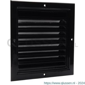 Nedco ventilatie aluminium gevelrooster vaste lamellen 200x200 mm zwart 62700901