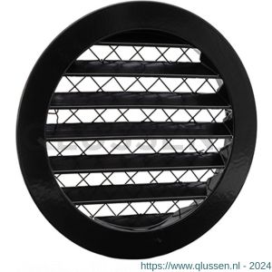 Nedco ventilatie aluminium schoepenrooster diameter 150 mm zwart 62701601