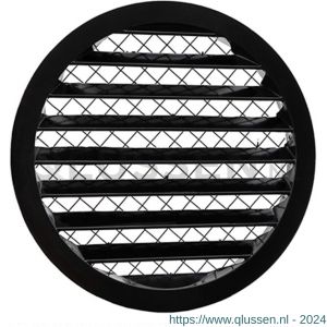 Nedco ventilatie aluminium schoepenrooster diameter 200 mm zwart 62701801