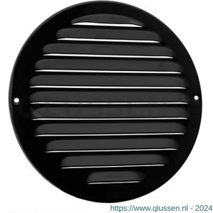 Nedco ventilatie aluminium schoepenrooster diameter 190 mm kleine schoepen zwart 62907301