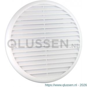 Nedco ventilatie schoepenrooster diameter 220 mm met gaas wit 63002000