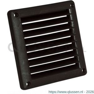 Nedco ventilatie vierkant schoepenrooster 100x100 mm PP kunststof zwart 63002601