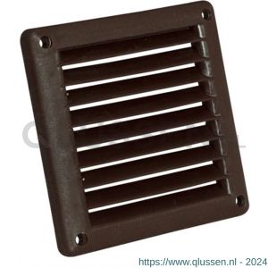 Nedco ventilatie vierkant schoepenrooster 100x100 mm PP kunststof bruin 63002602