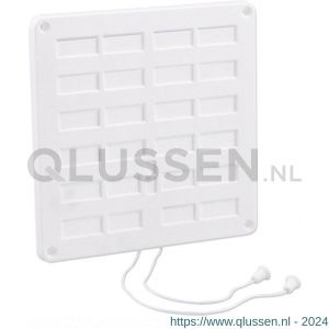 Nedco ventilatie afsluitbaar ventilatierooster 200x200 mm PS kunststof wit 63600200