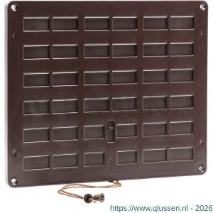 Nedco ventilatie afsluitbaar ventilatierooster 300x250 mm PS kunststof bruin 63600502