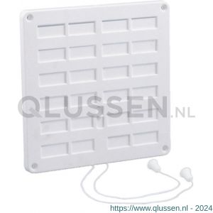 Nedco ventilatie afsluitbaar ventilatierooster 200x200 mm met gaas PS kunststof wit 63601200