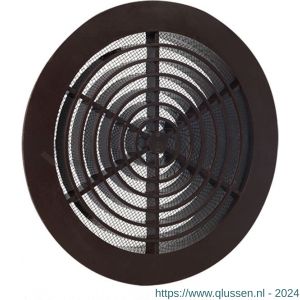 Nedco ventilatierooster diameter 160 mm bruin met klemmen met gaas 64801202